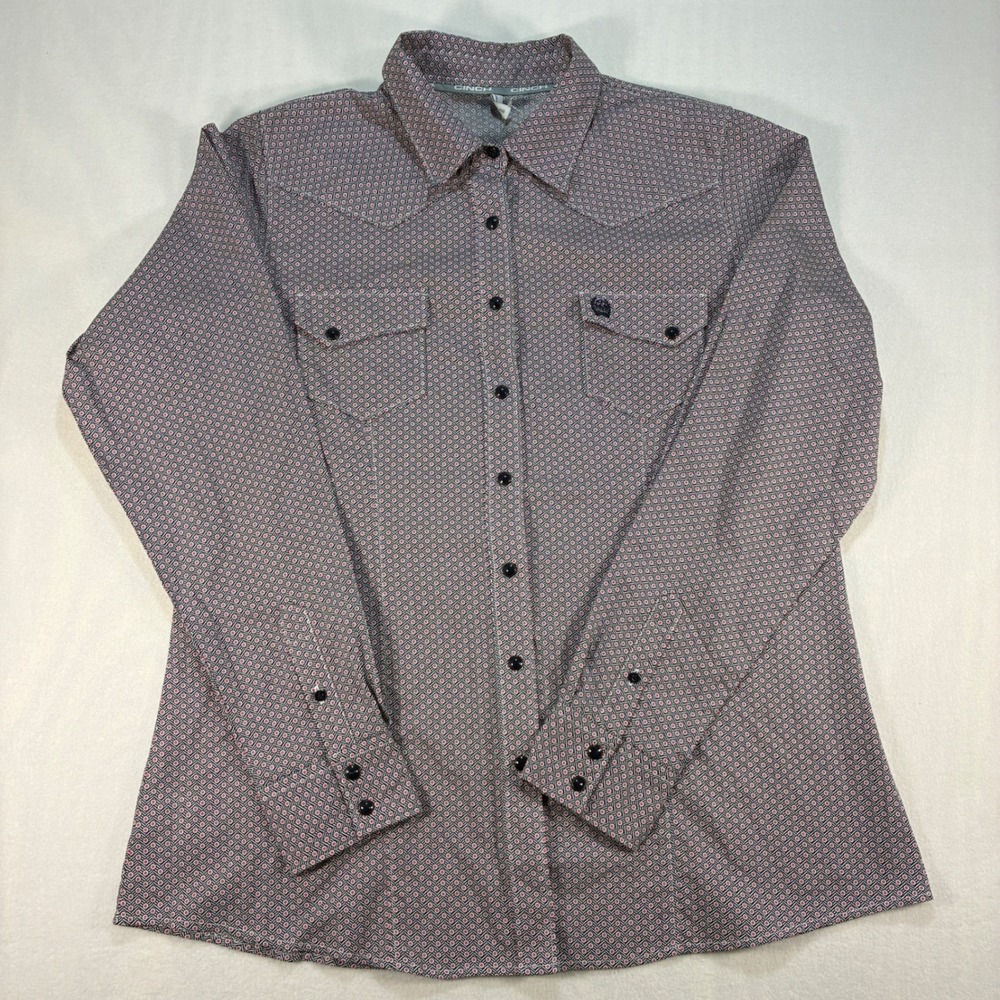 Cinch Amberly Snyder Women's Western Snap Shirt Geo Print Long Sleeve NWT XL